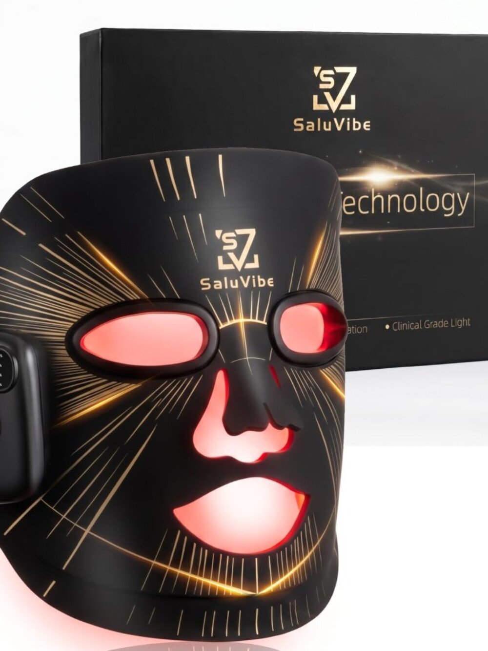 NEW SaluVibe Cordless Silicone LED Facial Mask - 280 LEDs, 8 Modes, USB-C